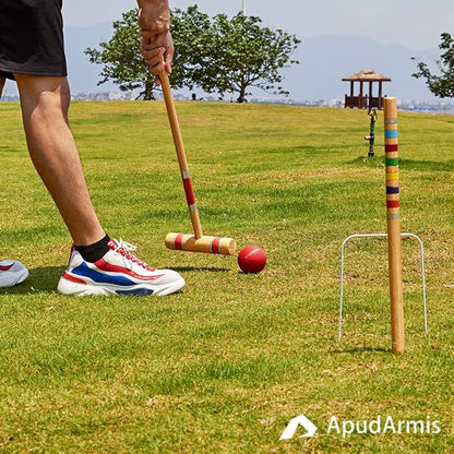ApudArmis Universal Croquet Wickets Standard Size, Set of 9 White Square Arrow Wickets Rplacement