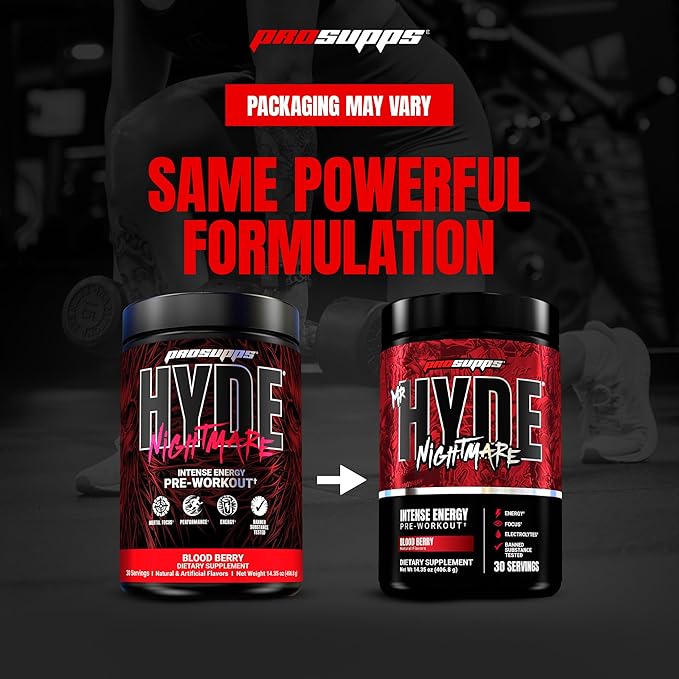 PROSUPPS Mr. Hyde Nightmare Pre Workout Powder with Caffeine & Beta Alanine - Preworkout for