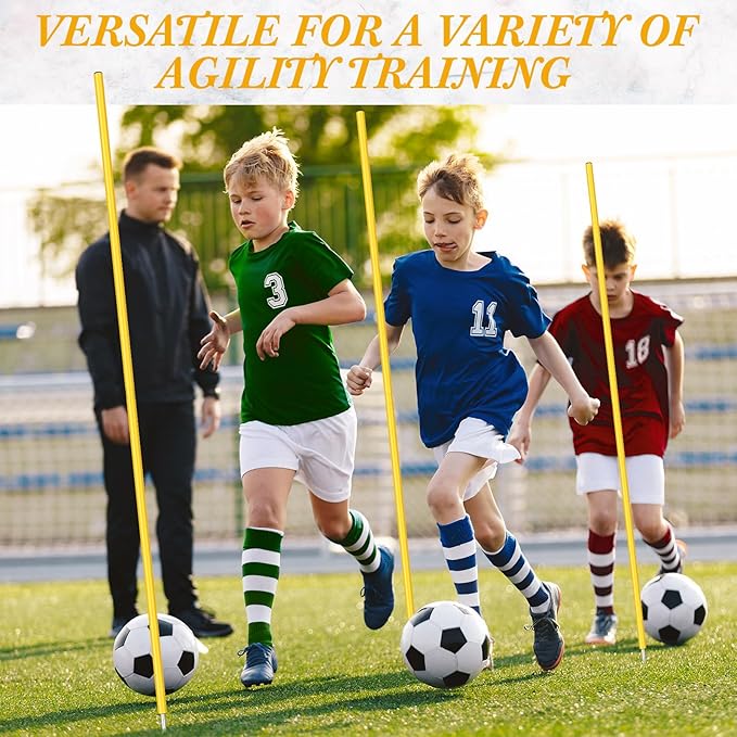Blulu Training Agility Poles 5ft Forza Slalom Adjustable Soccer Training Poles Soccer Sticks