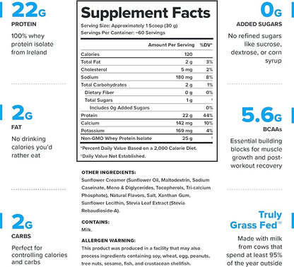 LEGION Whey+ Protein whey Isolate from Grass Fed Cows - Whey Protein Isolate Powder Low Calorie