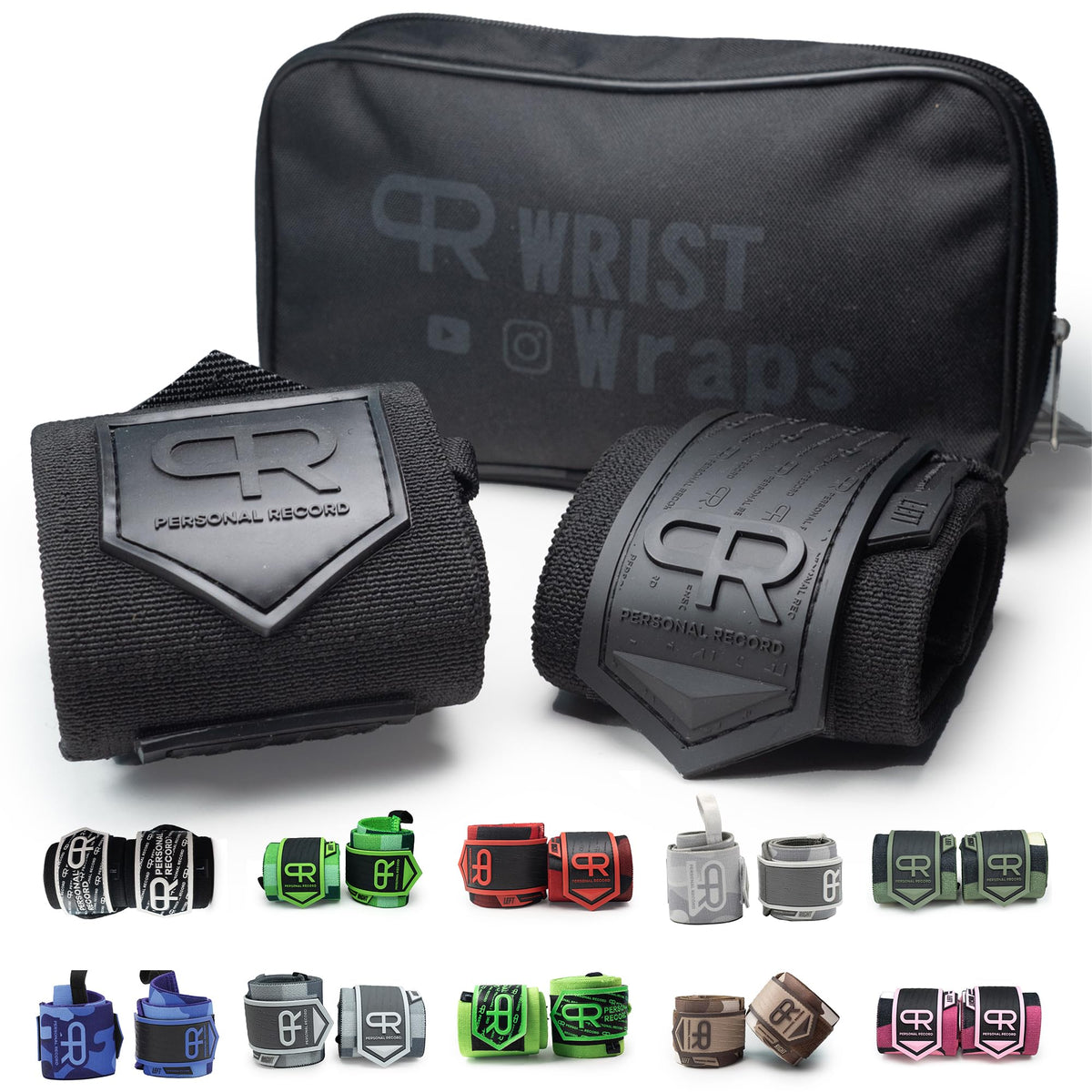 PR Personal Record Heavy Duty Premium Wrist Wraps, More Elasticity, Reinforced Stitching, Extra