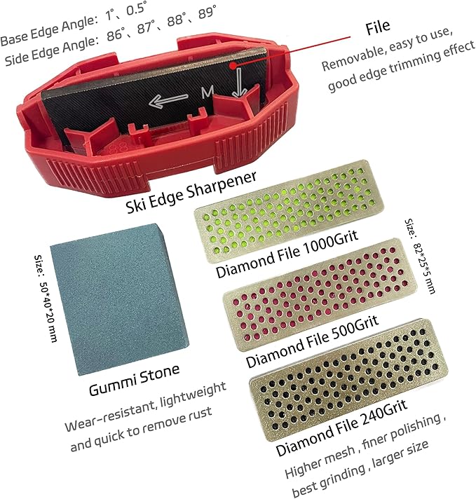 Snowboard Ski Edge Bevel Tuning ski Wax kit，Snowboard Tool，ski Edge Sharpener Tuner Side Ski Angle