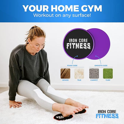 Core Sliders for Working Out, Dual Sided Exercise Gliding Discs for Use on All Surfaces, Ultimate