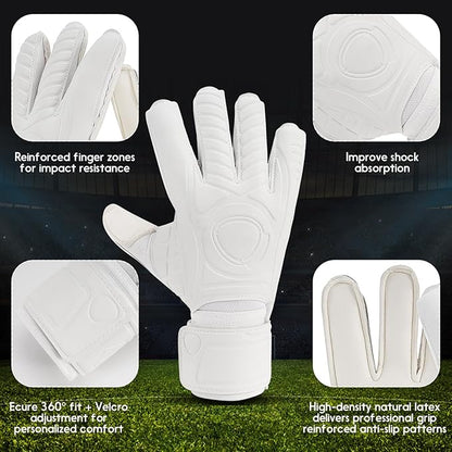 Soccer Goalkeeper Gloves with Finger Protection to Prevent Injuries, Strong Grip for Tough Tackles