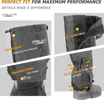 Frelaxy Leg Gaiters Ultra HIGH-Performance Hunting Gaiters, 100% Waterproof Hiking Gaiters with