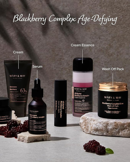 Mary&May Premium Idebenone Blackberry Complex Essence Mask - Quick Dispenser Type Anti Aging Korean