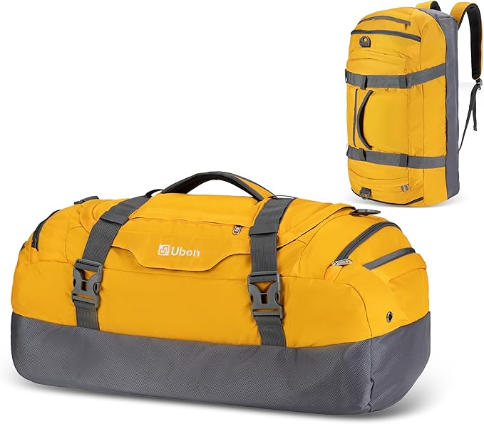 Ubon Large Duffel Bag Weekender Bags with Shoe Compartments 4-Way Sports Gym Backpack with Padded