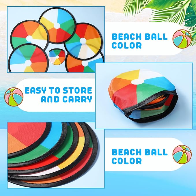 24 Pieces Foldable Flying Disc Fans Set Beach Flying Disc for Party Creative Gift Colorful Pocket