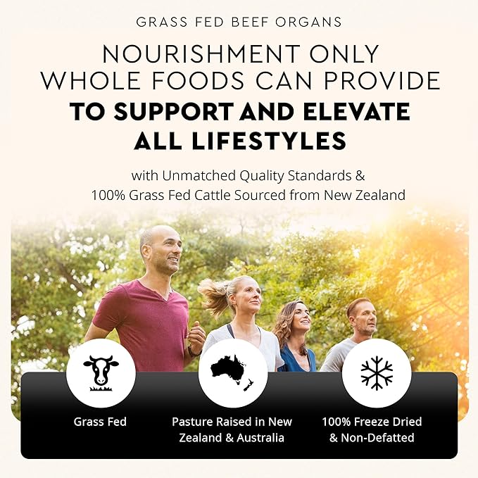 Ancestral Supplements Grass Fed Beef Organ Supplement, Supports Whole Body Wellness with