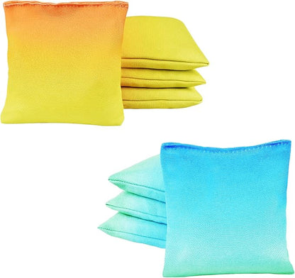 Weather Resistant Cornhole Bags, Gradient Corn Hole Bags Set of 8, Cornhole Bean Bags, Modified