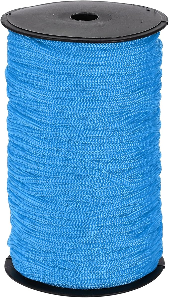 MECCANIXITY 3/16 Inch Polypropylene Rope Braided Ropes, 328ft Nylon Rope Hollow Utility Cord for