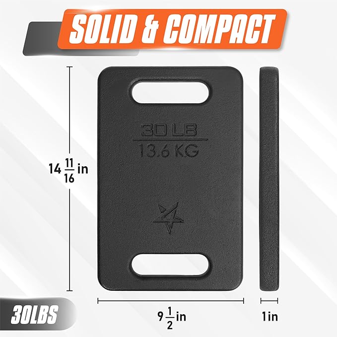 Yes4All Ruck Weight Plate, Cast Iron Rucking Plates with Wide Grip for Swings, Squat, Strength