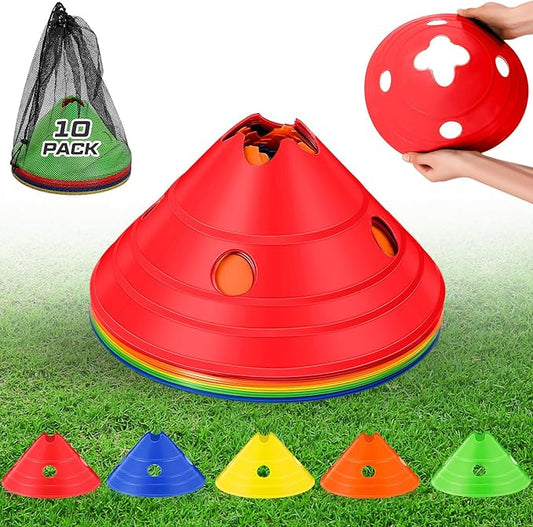 ShinyRelief Jumbo Disc Cones Jumbo Soccer Cones with Mesh Bag Giant Large Agility for Soccer