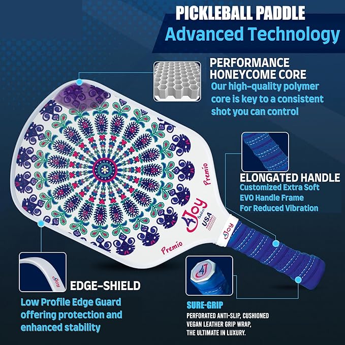 4Joy Pickleball Paddle Premio Series - Thermoformed Premium T700 Carbon Fiber Pickleball Paddless