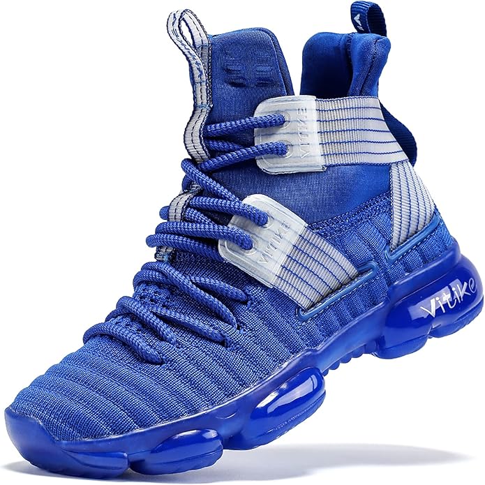 VITUOFLY Kids Basketball Shoes Boys Air Cushion Sneakers Girls Mid Top School Hoops Shoes Non-Slip