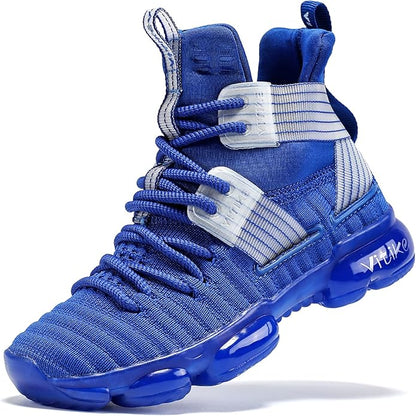 VITUOFLY Kids Basketball Shoes Boys Air Cushion Sneakers Girls Mid Top School Hoops Shoes Non-Slip