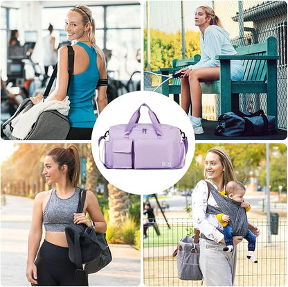 FIORETTO Women's Gym Duffle Bag with Shoes Compartment, 37L Capacity, Ideal for Travel, Gym