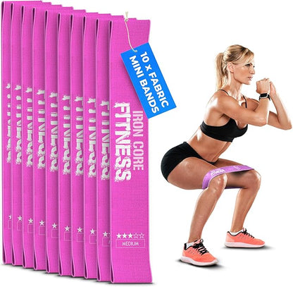 Fabric Mini Resistance Bands Sets for Trainers, Bootcamp, Gym for Men and Women in Fun Colors