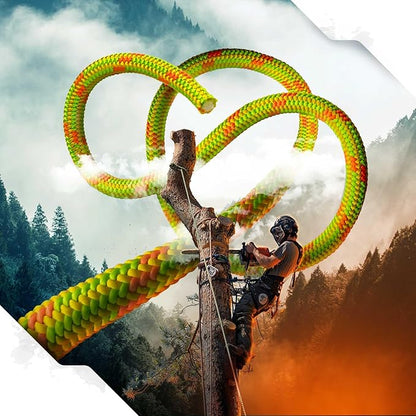 Pelican Rope Arborist Rope 11.8mm x 120Ft, USA Made High-Strength 24-Strands Static Climbing Rope