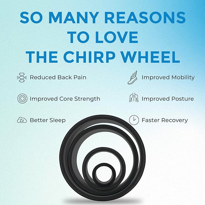 Chirp Wheel Foam Roller ??Targeted Back & Neck Relief, Lumbar Spine Stretcher, Spinal Decompression