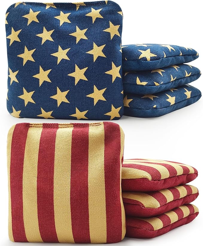 JIMTERRY Professional Cornhole Bags Set of 8 Dual Sided Corn Holes Bags Double Sided Regulation