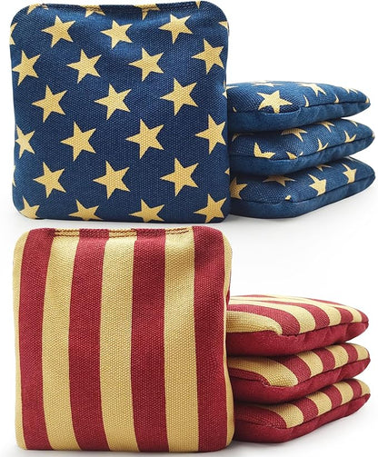 JIMTERRY Professional Cornhole Bags Set of 8 Dual Sided Corn Holes Bags Double Sided Regulation
