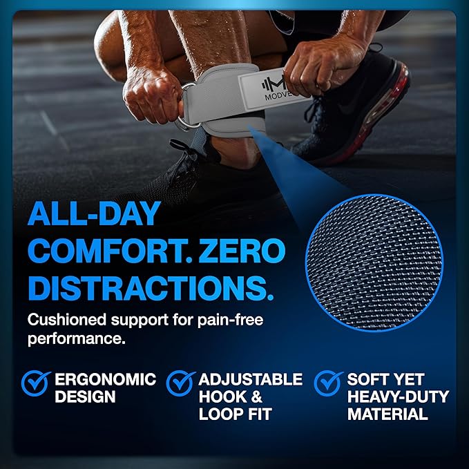 Modvel Gym Ankle Strap for Cable Machines ??Glute & Leg Kickback Ankle Straps for Gym Workouts