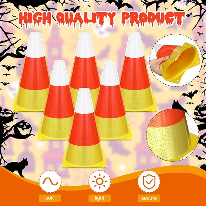 Candy Corn Ring Toss Game Plastic Cones 9 Inch Training Traffic Cones Sport Training Agility Field