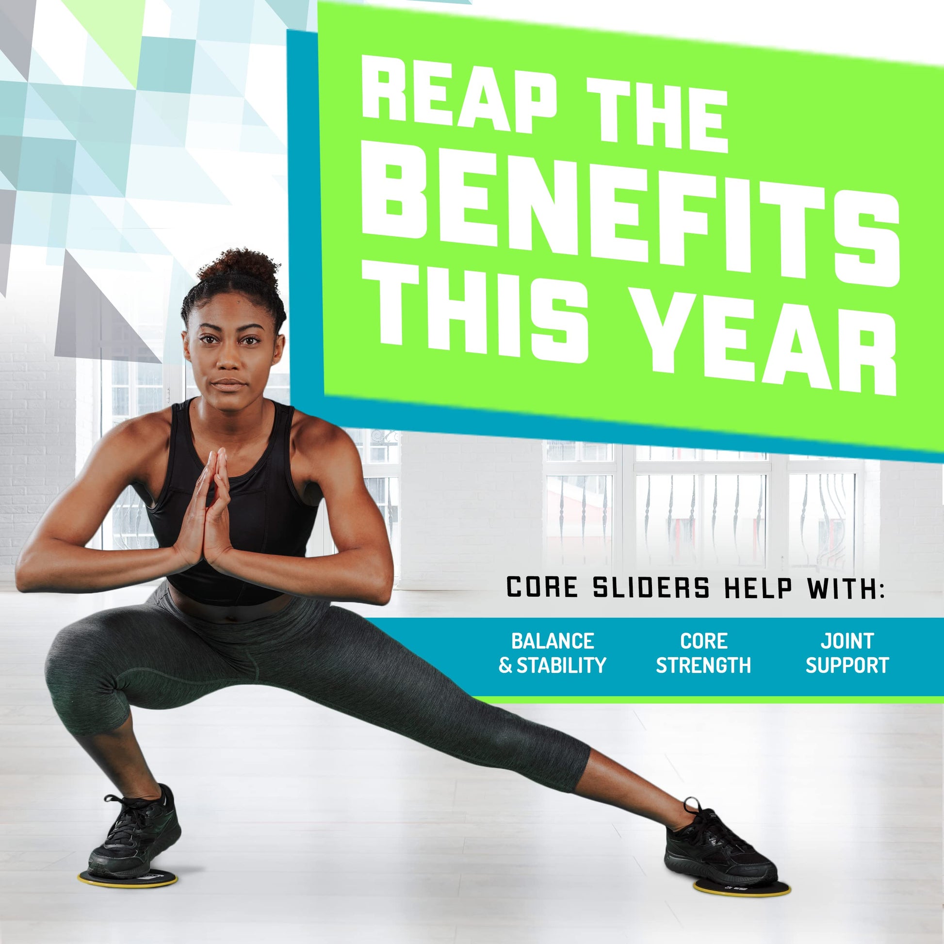 Elite Sportz Core Sliders For Working Out | Dual Sided Home Core Workout Equipment For Carpet &
