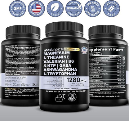 12-in-1 Sleep Support Capsules - Melatonin-Free and Non-Habit Forming Sleep Supplement with a