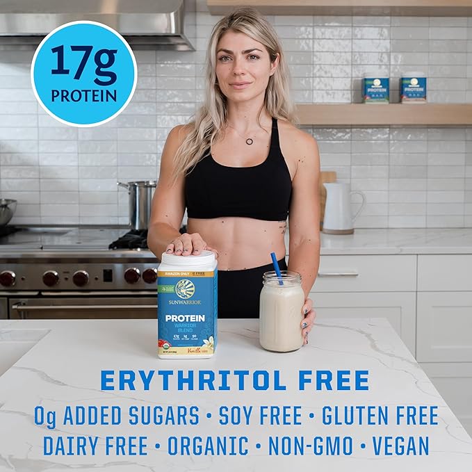Organic Plant Based Protein Powder | Vegan Organic Protein Powder Vanilla Flavored with BCAA Amino