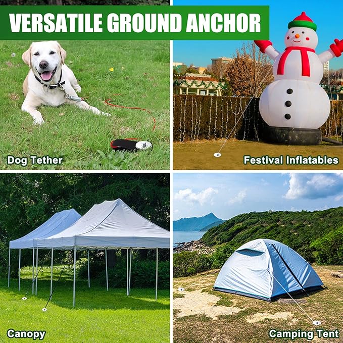 Eurmax USA Ground Anchors Screw in Trampoline Anchors High Wind Tent Stakes Heavy Duty Ground