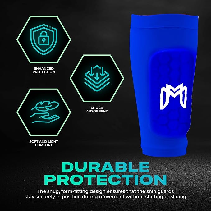 Mini Shin Guards Soccer – Built in Shin Pad Sleeves for Mens, Women, Teens - Small Shin Guards