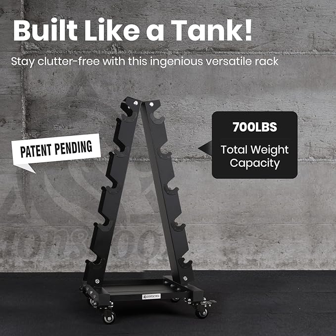 LIONSCOOL Premium Solid Steel Dumbbell Rack Stand Only, A-Frame Portable Weight Storage Organizer