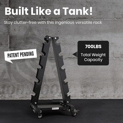 LIONSCOOL Premium Solid Steel Dumbbell Rack Stand Only, A-Frame Portable Weight Storage Organizer