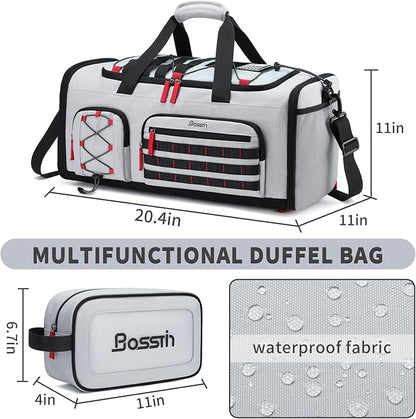 Bosstin Gym Bag for Men & Women, 45L Travel Duffle Sports Duffel Bag Gym Weekender Overnight