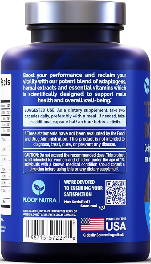 Testosterone Booster Supplement for Men - Male Enhancing Test Boost - Ashwagandha, Tongkat Ali
