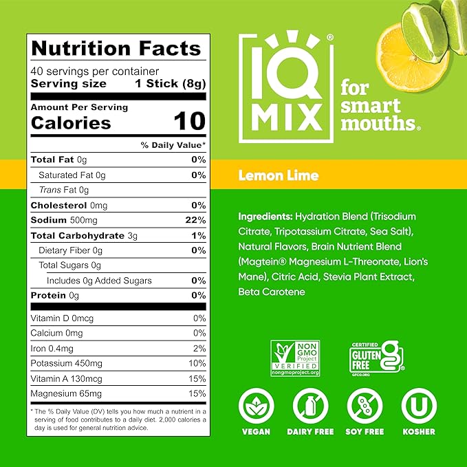 IQMIX Hydration Electrolyte Powder – 4-in-1 Formula for Hydration, Mental Clarity, Mood and