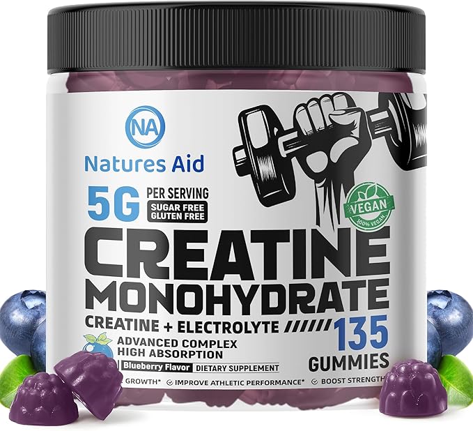 Creatine Monohydrate Gummies (5g) – Pre-Workout Energy & Muscle Growth Support for Men & Women |
