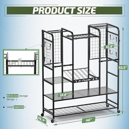 PLKOW Tennis Bag Organizer Tennis Racket Storage Rack, Tennis Equipment Holder for Bags, Balls