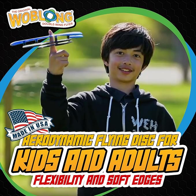 Double Wing Flyer – Aerodynamic Flying Disc for Families & Adults Playing Catch, Sports Toys for