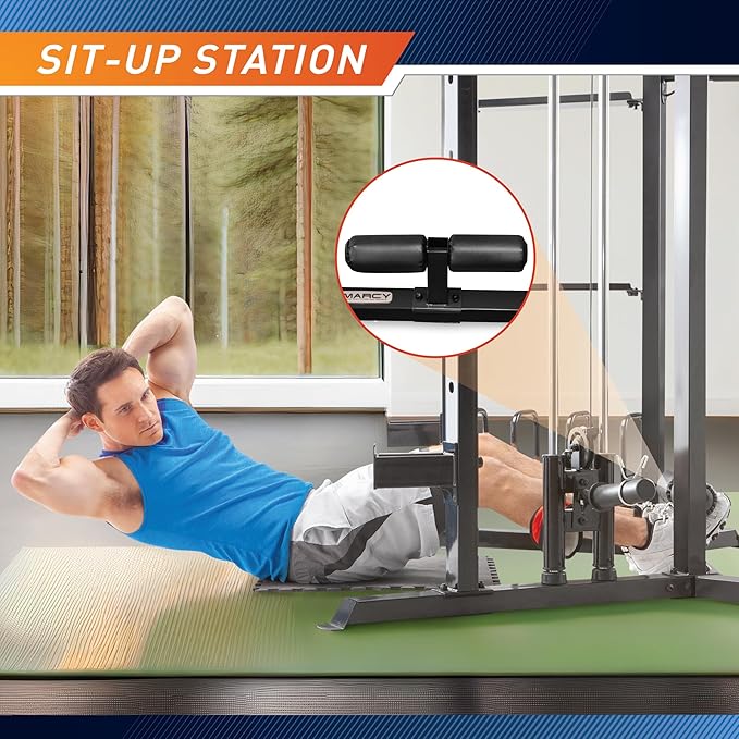 Marcy Strength Training Home Gym Cage with Pulley System for Weightlifting, Bodybuilding, Full Body