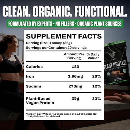 vedge Vegan Protein Powder - Plant Protein Powder with Pea, Pumpkin & Sunflower - USDA Organic
