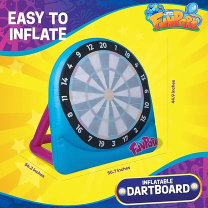 Flybar FunPark Giant Inflatable Dartboard Game for Kids – Outdoor Target Toy with Velcro Darts &