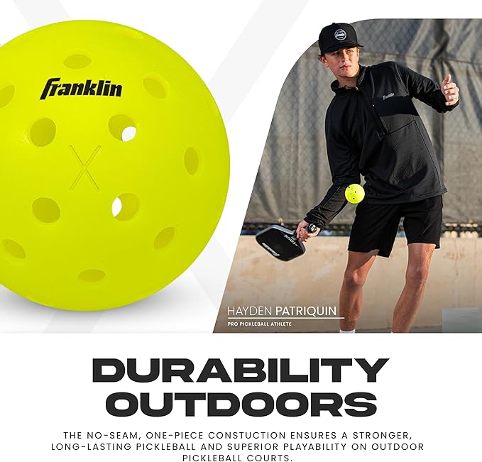 Franklin Sports X-40 Outdoor Pickleballs - Official Ball of USA Pickleball, APP Tour + US Open
