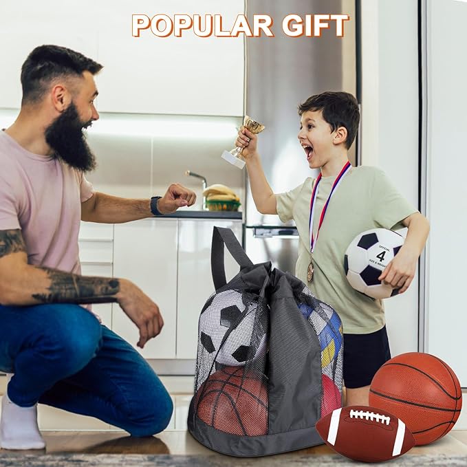 Deekin 12 Pcs Assorted Sport Ball Set Official Size Basketball, Football, Volleyball, Soccer