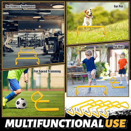 Wettarn 10 Pcs Speed Agility Training Hurdles Detachable Durable Hurdle Agility Plyometric and All
