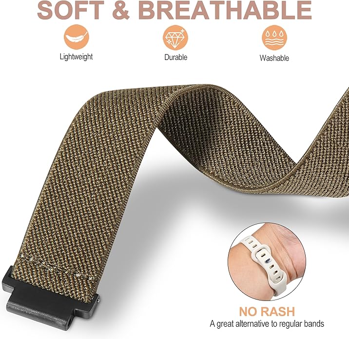 Elastic Nylon Watchband Compatible with Garmin Forerunner 235/220/230/620/630/735XT,Soft Adjustable