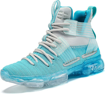 JMFCHI Kids Basketball Shoes High-top Sports Shoes Sneakers Durable Lace-up Non-Slip Running Shoes