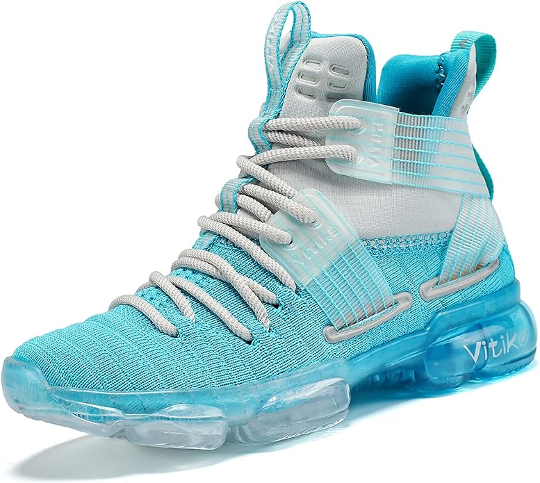 JMFCHI Kids Basketball Shoes High-top Sports Shoes Sneakers Durable Lace-up Non-Slip Running Shoes